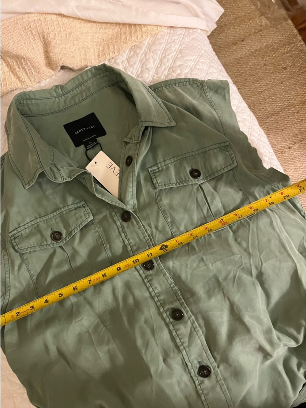 NWT Sanctuary Diana Surplus mini dress shale green XL - Picture 9 of 9